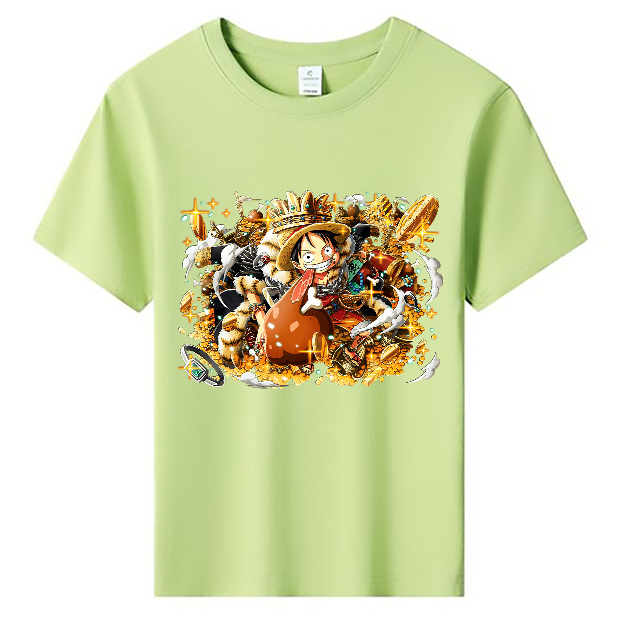 ワンピース モンキー・D・ルフィ ONE PIECE Monkey D. Luffy 綿100％キッズTシャツ（フロントプリント）